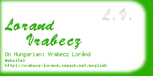 lorand vrabecz business card